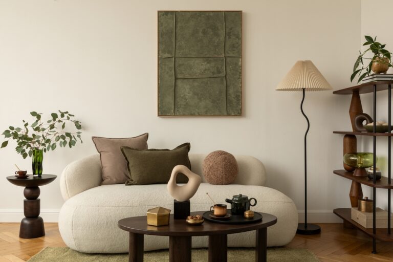 עיצוב הבית עם פריטים בצבע ירוק